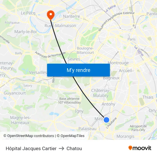 Hôpital Jacques Cartier to Chatou map