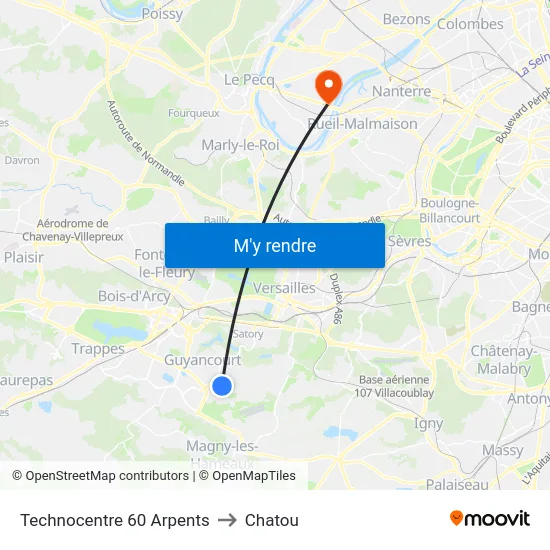 Technocentre 60 Arpents to Chatou map