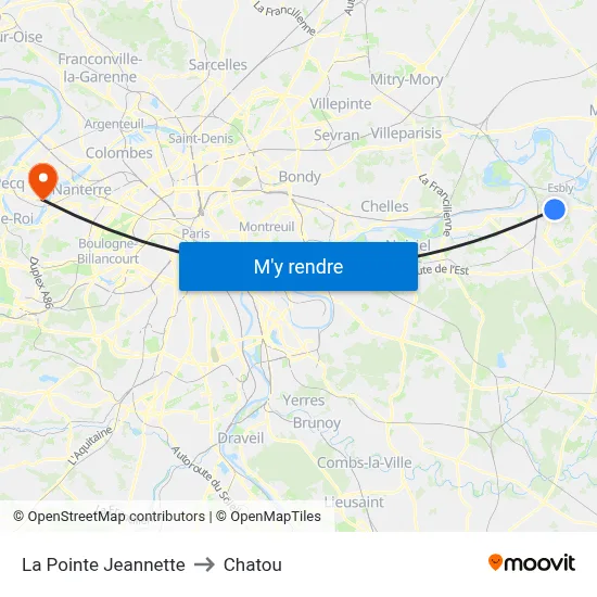 La Pointe Jeannette to Chatou map