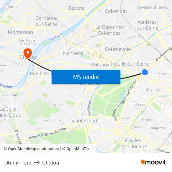 Anny Flore to Chatou map