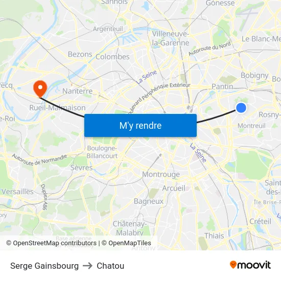 Serge Gainsbourg to Chatou map