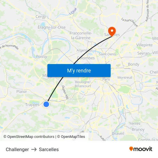Challenger to Sarcelles map