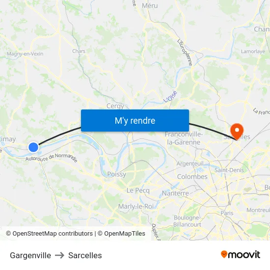 Gargenville to Sarcelles map