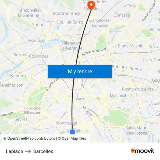 Laplace to Sarcelles map