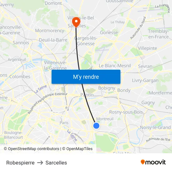 Robespierre to Sarcelles map