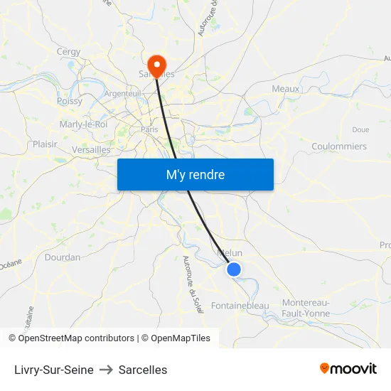 Livry-Sur-Seine to Sarcelles map