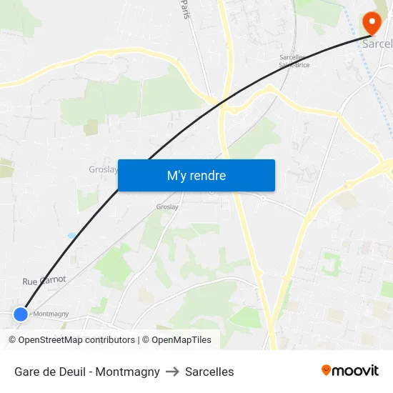 Gare de Deuil - Montmagny to Sarcelles map