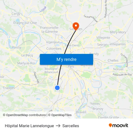 Hôpital Marie Lannelongue to Sarcelles map