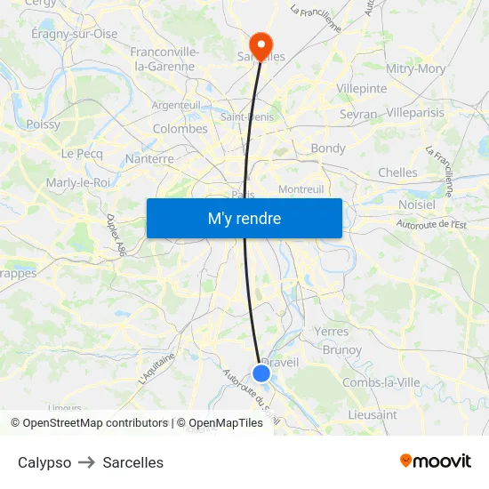 Calypso to Sarcelles map