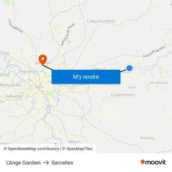 L'Ange Gardien to Sarcelles map