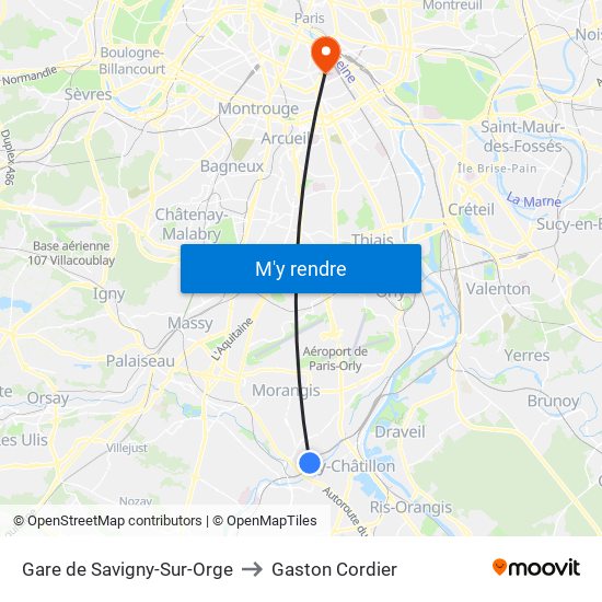 Gare de Savigny-Sur-Orge to Gaston Cordier map