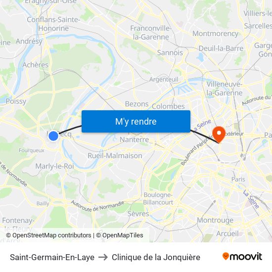 Saint-Germain-En-Laye to Clinique de la Jonquière map