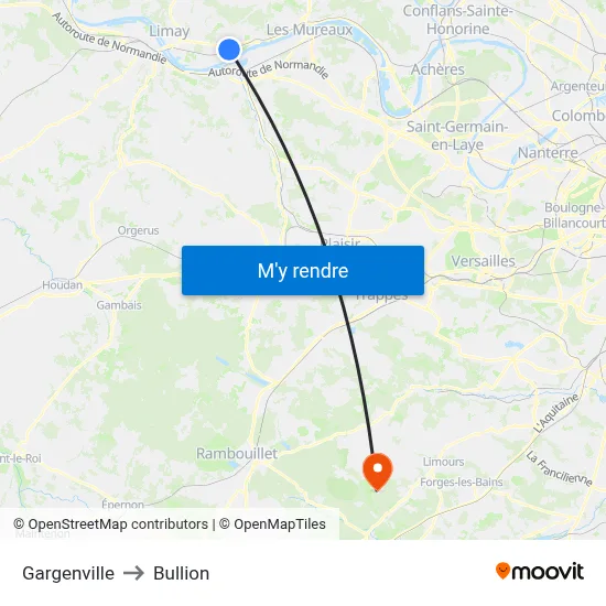 Gargenville to Bullion map