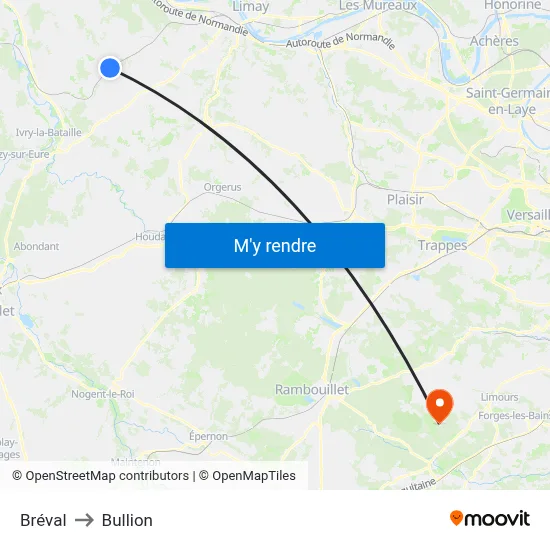 Bréval to Bullion map
