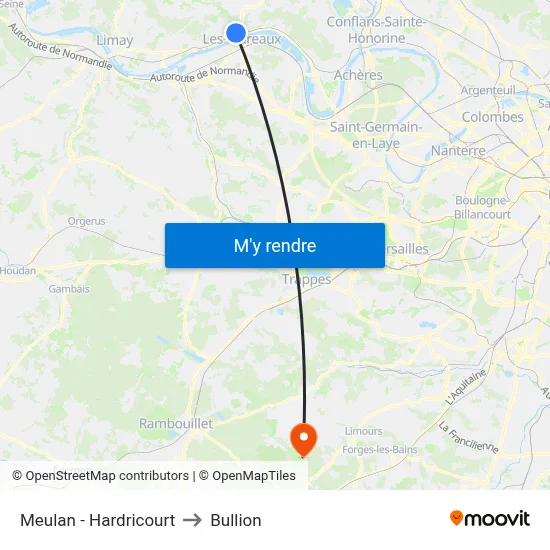 Meulan - Hardricourt to Bullion map