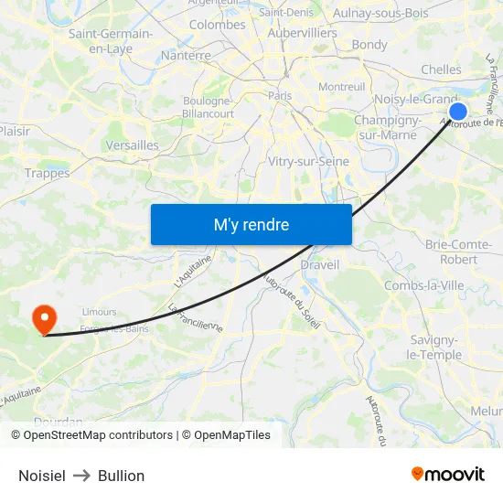 Noisiel to Bullion map