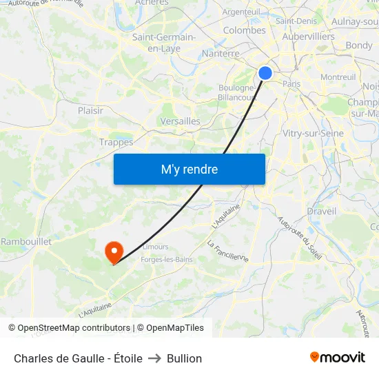 Charles de Gaulle - Étoile to Bullion map