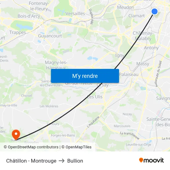 Châtillon - Montrouge to Bullion map