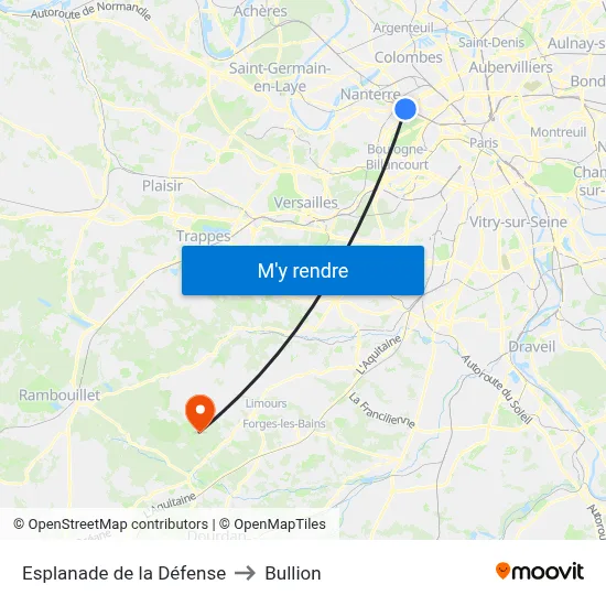 Esplanade de la Défense to Bullion map