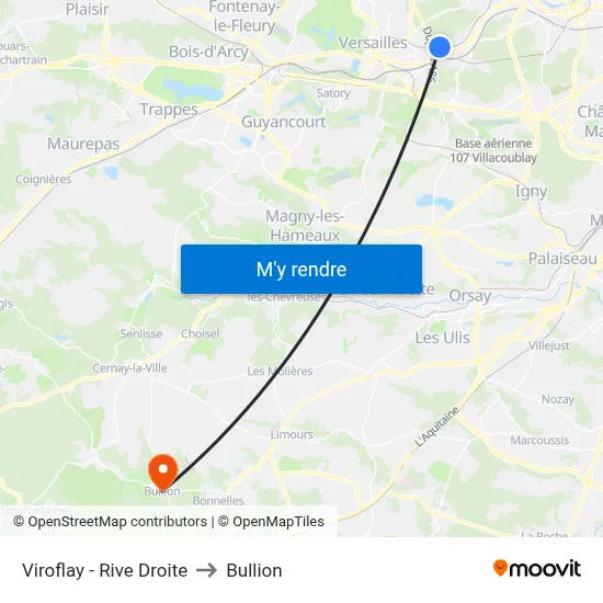 Viroflay - Rive Droite to Bullion map