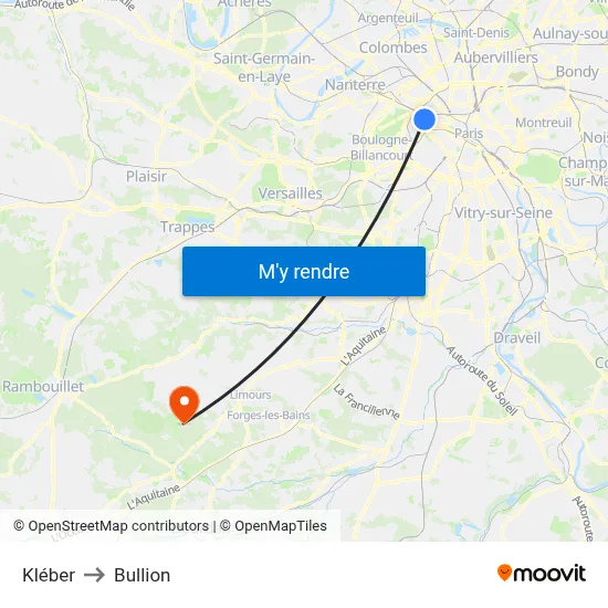 Kléber to Bullion map