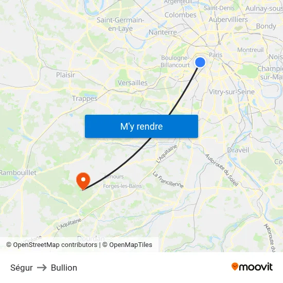Ségur to Bullion map