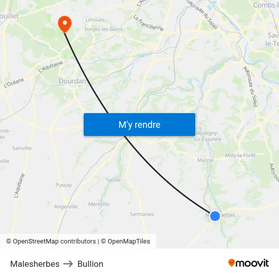 Malesherbes to Bullion map