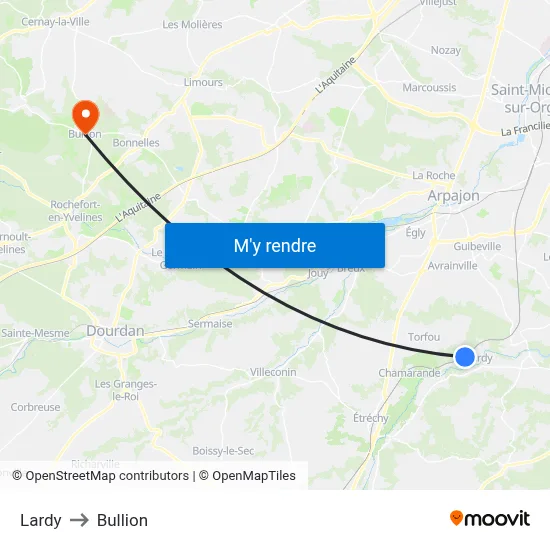 Lardy to Bullion map