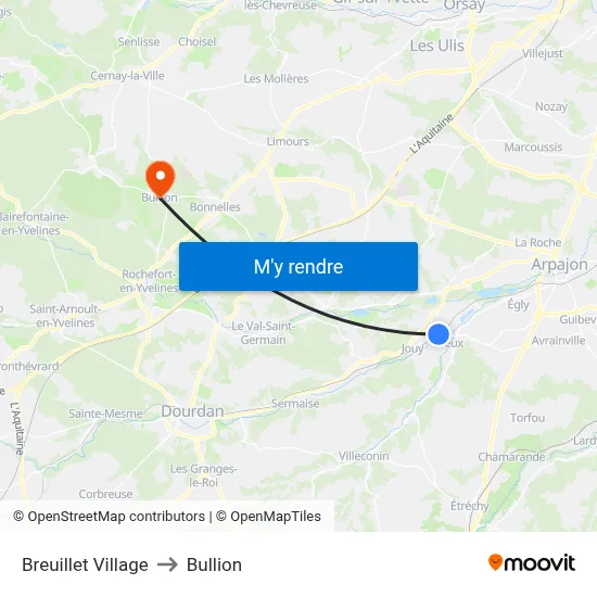 Breuillet Village to Bullion map