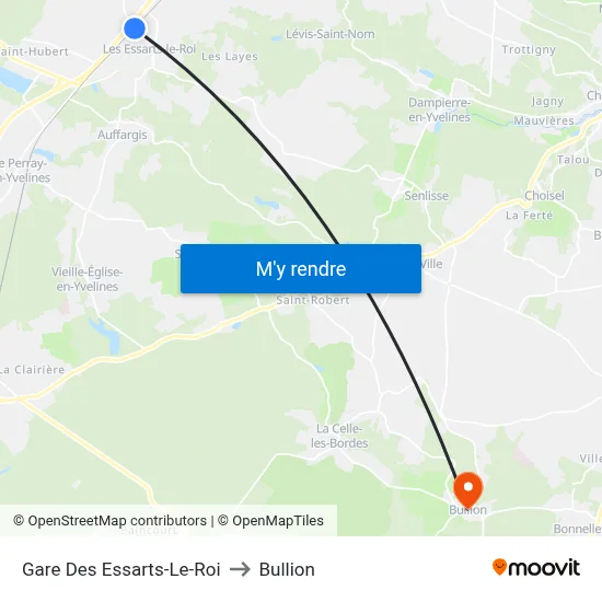Les Essarts-Le-Roi to Bullion map