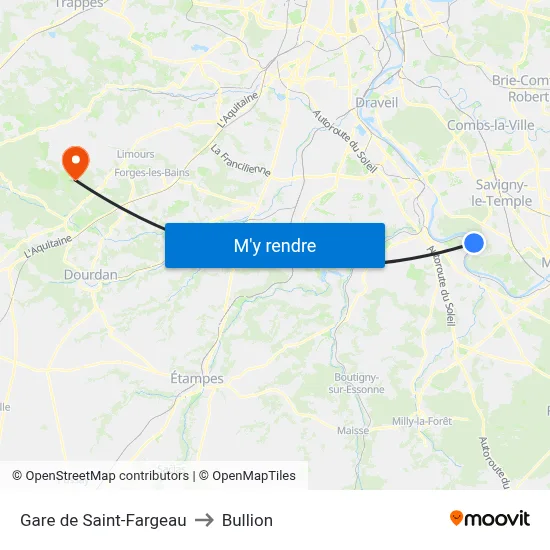 Saint-Fargeau to Bullion map