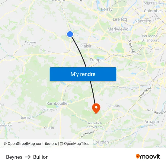 Beynes to Bullion map