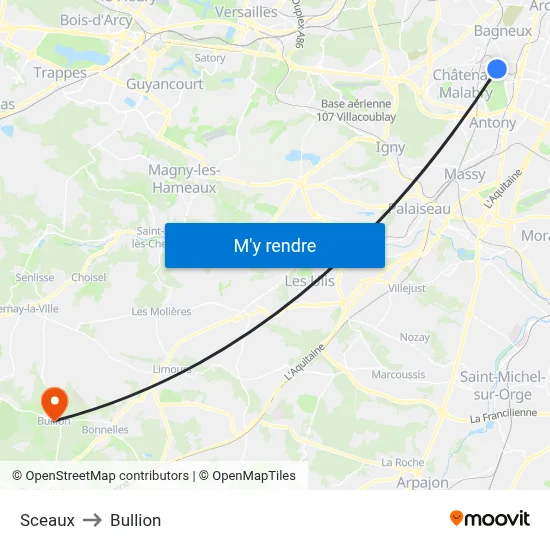 Sceaux to Bullion map