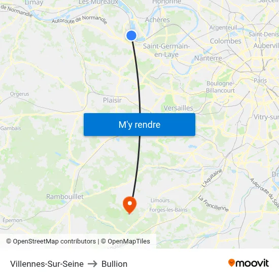 Villennes-Sur-Seine to Bullion map