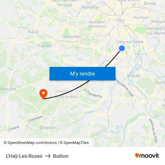 L'Haÿ-Les-Roses to Bullion map