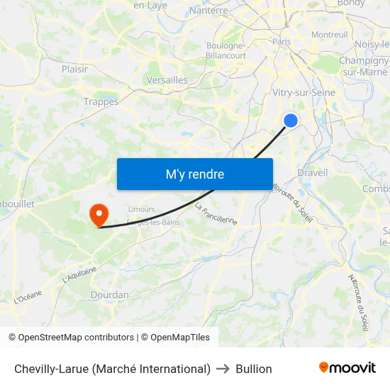Chevilly-Larue (Marché International) to Bullion map