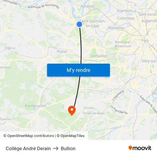 Collège André Derain to Bullion map