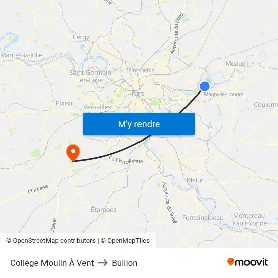 Collège Moulin À Vent to Bullion map