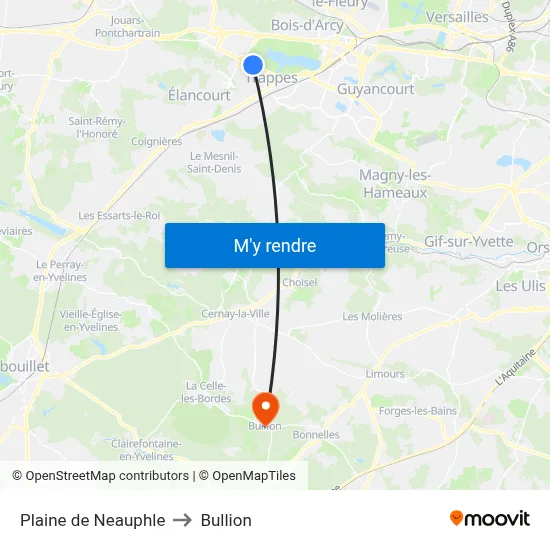 Plaine de Neauphle to Bullion map