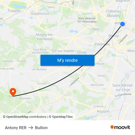 Antony RER to Bullion map