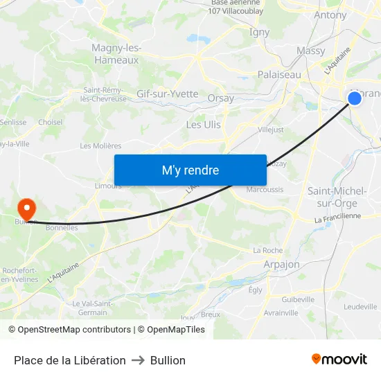 Place de la Libération to Bullion map