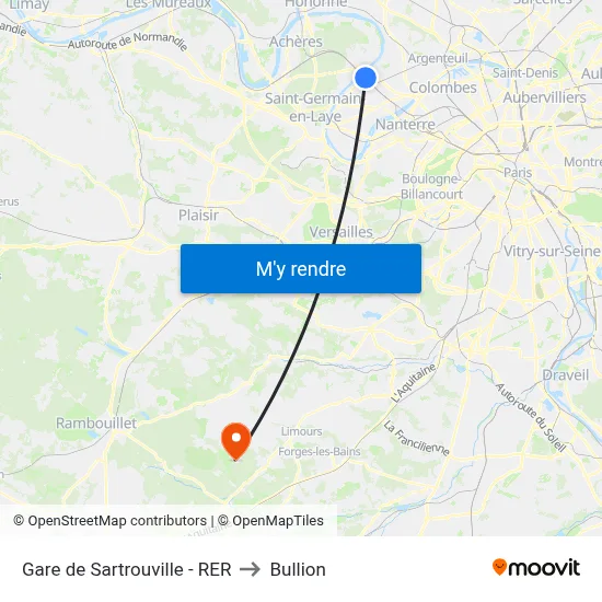 Gare de Sartrouville - RER to Bullion map