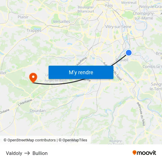 Valdoly to Bullion map