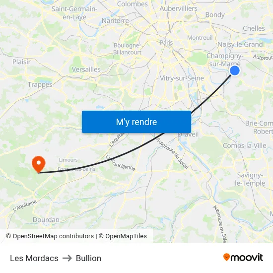 Les Mordacs to Bullion map