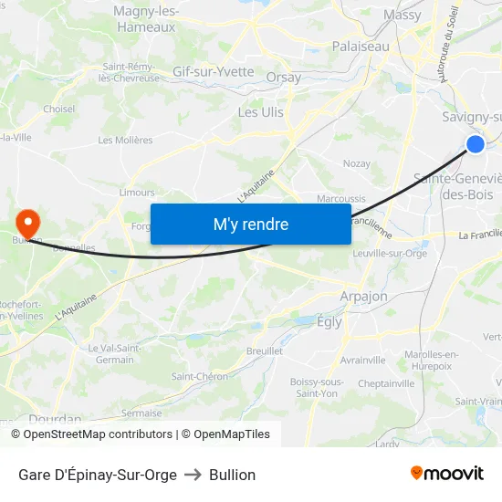 Gare D'Épinay-Sur-Orge to Bullion map