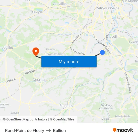 Rond-Point de Fleury to Bullion map