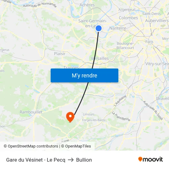 Gare du Vésinet - Le Pecq to Bullion map