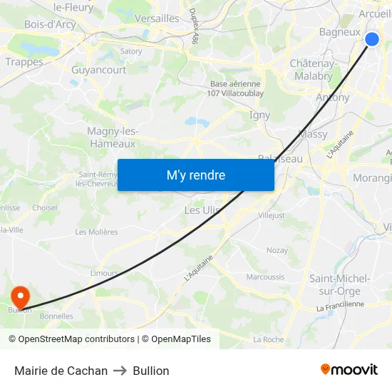 Mairie de Cachan to Bullion map