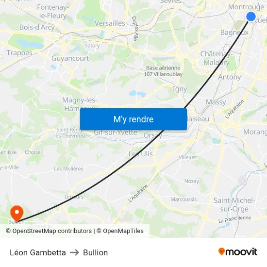 Léon Gambetta to Bullion map
