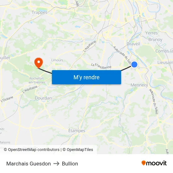 Marchais Guesdon to Bullion map